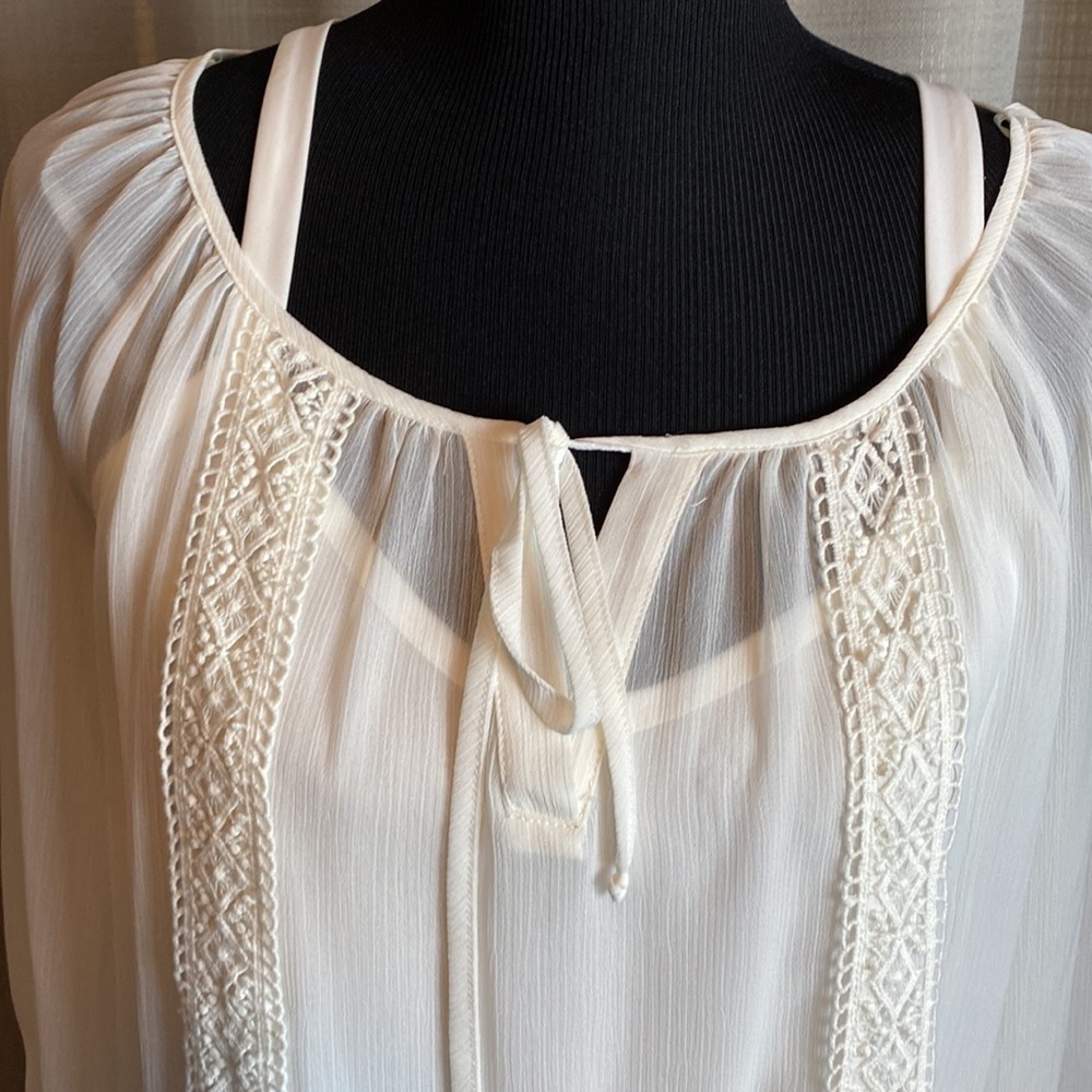 AB Studio Women’s 2 pc Tank & Blouse White sz L NWT - Picture 2 of 12